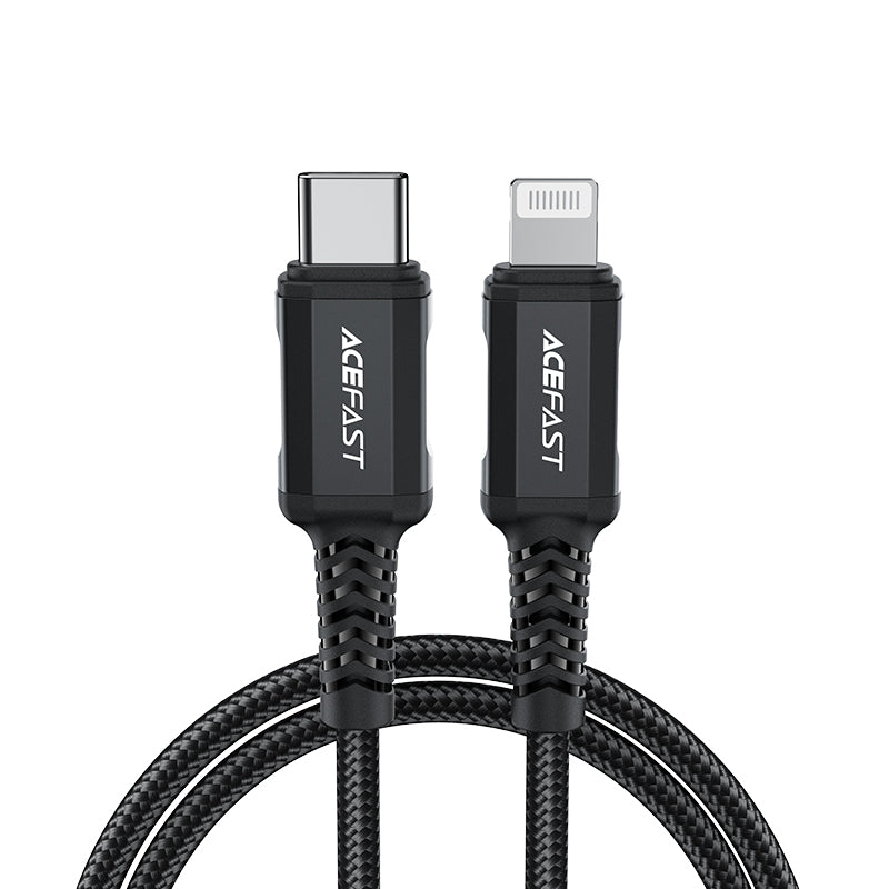 Acefast C4-01 Lightning - USB-C PD-kabel 30W 3A 480Mb/s 1,8m - sort