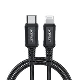 Acefast C4-01 Lightning - USB-C PD-kabel 30W 3A 480Mb/s 1,8m - sort