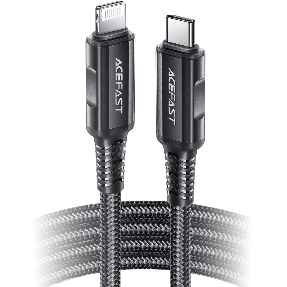 Acefast C4-01 Lightning - USB-C PD-kabel 30W 3A 480Mb/s 1,8m - sort
