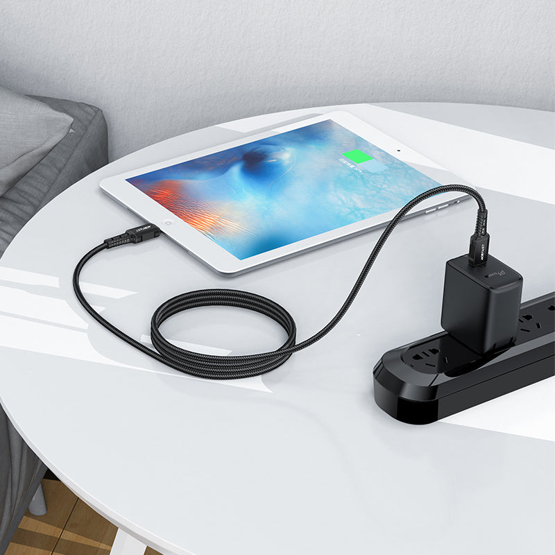 Acefast C4-01 Lightning - USB-C PD-kabel 30W 3A 480Mb/s 1,8m - sort