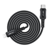 Acefast C4-01 Lightning - USB-C PD-kabel 30W 3A 480Mb/s 1,8m - sort