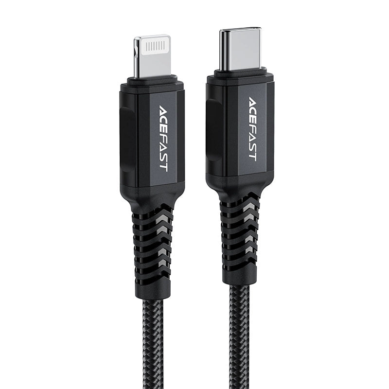 Acefast C4-01 Lightning - USB-C PD-kabel 30W 3A 480Mb/s 1,8m - sort