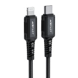 Acefast C4-01 Lightning - USB-C PD-kabel 30W 3A 480Mb/s 1,8m - sort