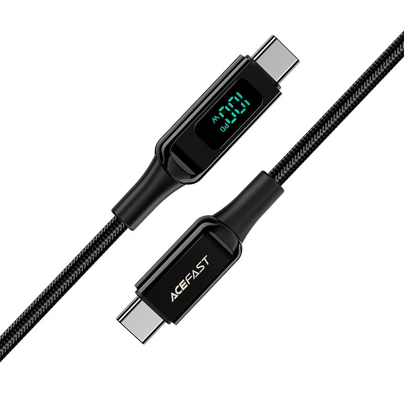 Acefast C6-03 sort USB-C - USB-C PD QC kabel 100W 5A 480Mb/s 2m - sort