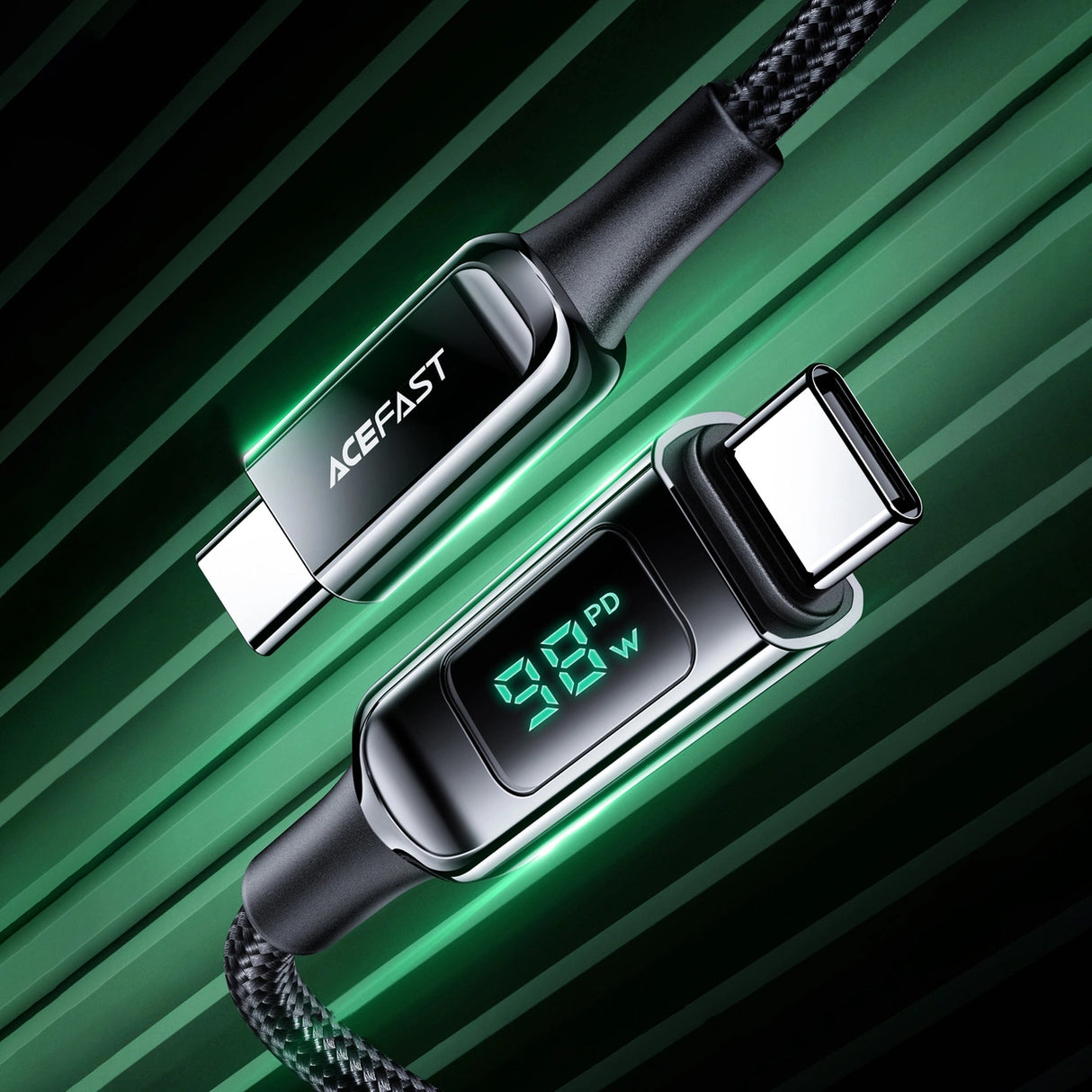 Acefast C6-03 sort USB-C - USB-C PD QC kabel 100W 5A 480Mb/s 2m - sort