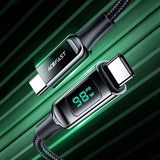 Acefast C6-03 sort USB-C - USB-C PD QC kabel 100W 5A 480Mb/s 2m - sort