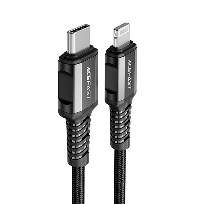 Acefast C1-01 Lightning - USB-C MFi PD kabel 30W 3A 480Mb/s 1,2m - sort