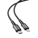 Acefast C1-01 Lightning - USB-C MFi PD kabel 30W 3A 480Mb/s 1,2m - sort