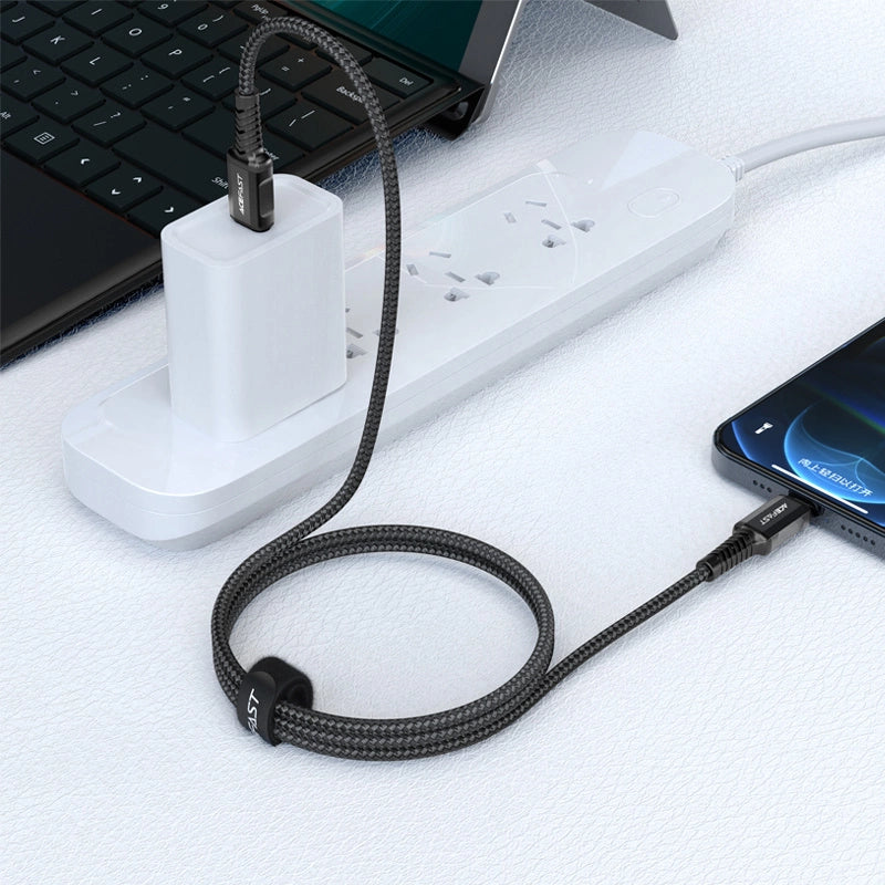 Acefast C1-01 Lightning - USB-C MFi PD kabel 30W 3A 480Mb/s 1,2m - sort