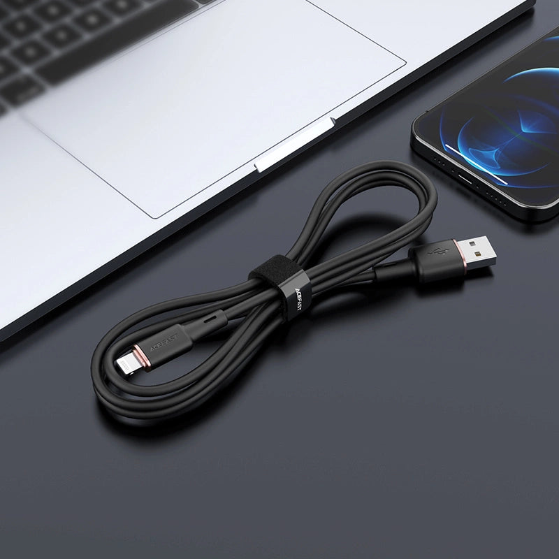 Acefast kabel MFI USB - Lightning 1,2 m, 2,4 A sort (C2-02 sort)