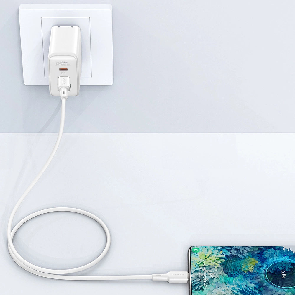 Acefast C2-03-CC USB-C - USB-C PD QC kabel 60W 3A 480Mb/s 1,2m - hvid