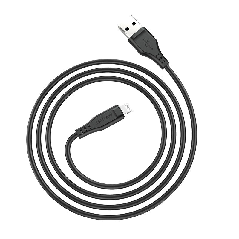 Acefast kabel MFI USB - Lightning 1,2 m, 2,4 A sort (C3-02 sort)