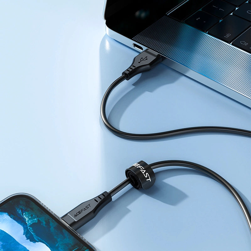 Acefast kabel MFI USB - Lightning 1,2 m, 2,4 A sort (C3-02 sort)