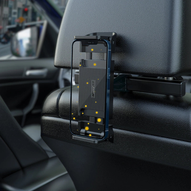 Acefast bilhovedstøtteholder til telefon og tablet (bredde 135-230 mm) sort (D8 sort)