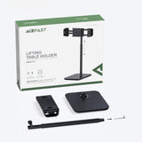 Acefast teleskopisk telefon- og tabletholder (135-230 mm bred) til skrivebordet 360° sort (E4 sort)