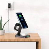 Acefast Qi trådløs oplader 15W til iPhone (med MagSafe), Apple Watch og Apple AirPods Standholder Magnetisk Holder sort (E3 sort)