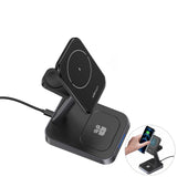 Acefast Qi trådløs oplader 15W til iPhone (med MagSafe), Apple Watch og Apple AirPods Standholder Magnetisk Holder sort (E3 sort)