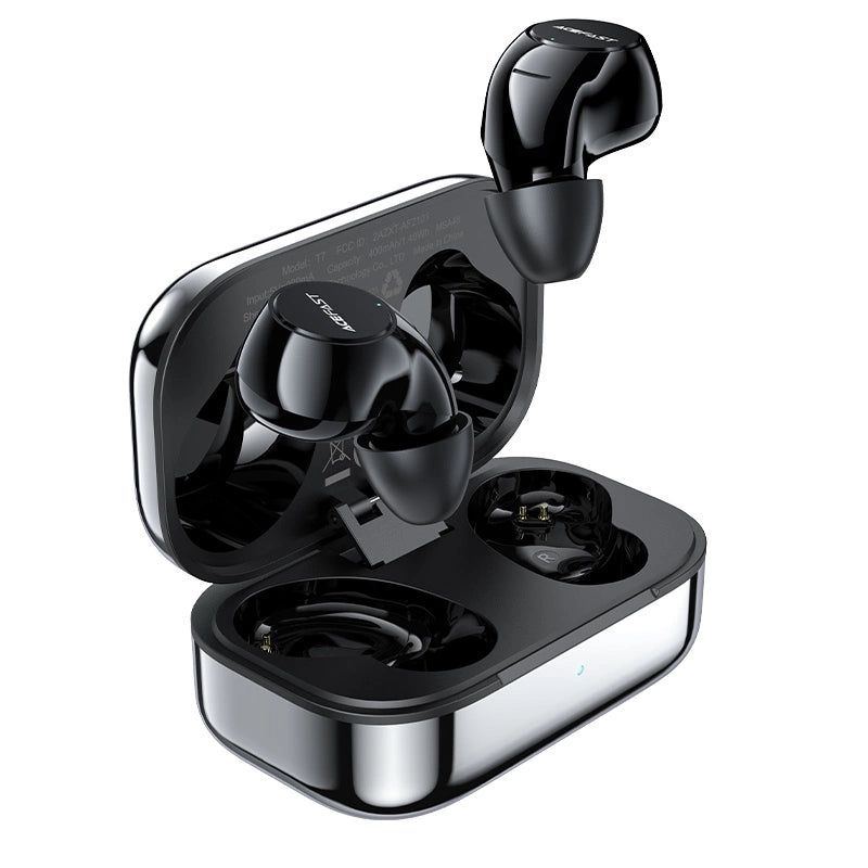 Acefast gaming in-ear trådløse hovedtelefoner TWS Bluetooth 5.2, cVc 8.0, aptX, SBC, AAC, 65ms forsinkelse vandtæt IPX4 sølv (T7 sølv)