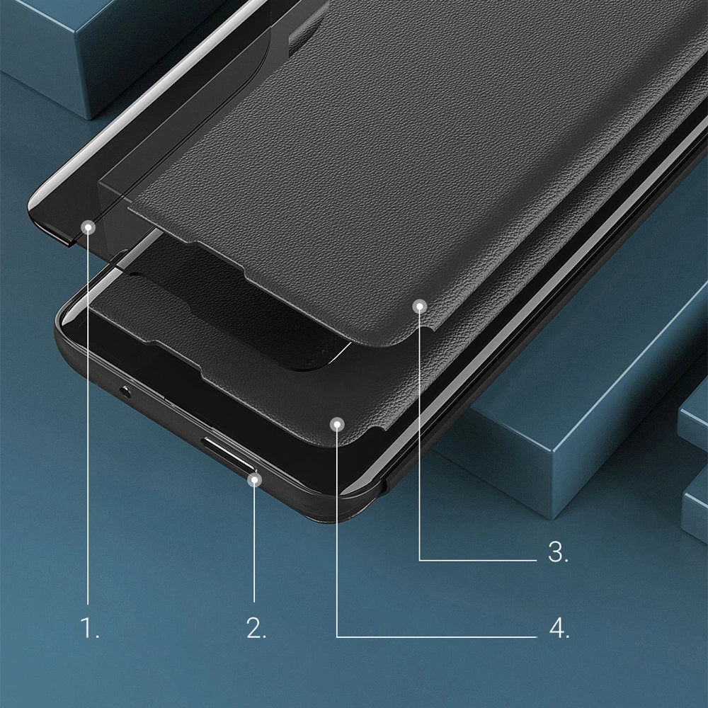 Eco Leather View Case elegant kuffert med flip cover og standfunktion Xiaomi Redmi Note 11 Pro+ 5G (Kina) / 11 Pro 5G (Kina) / Mi11i HyperCharge / Poco X4 NFC 5G sort