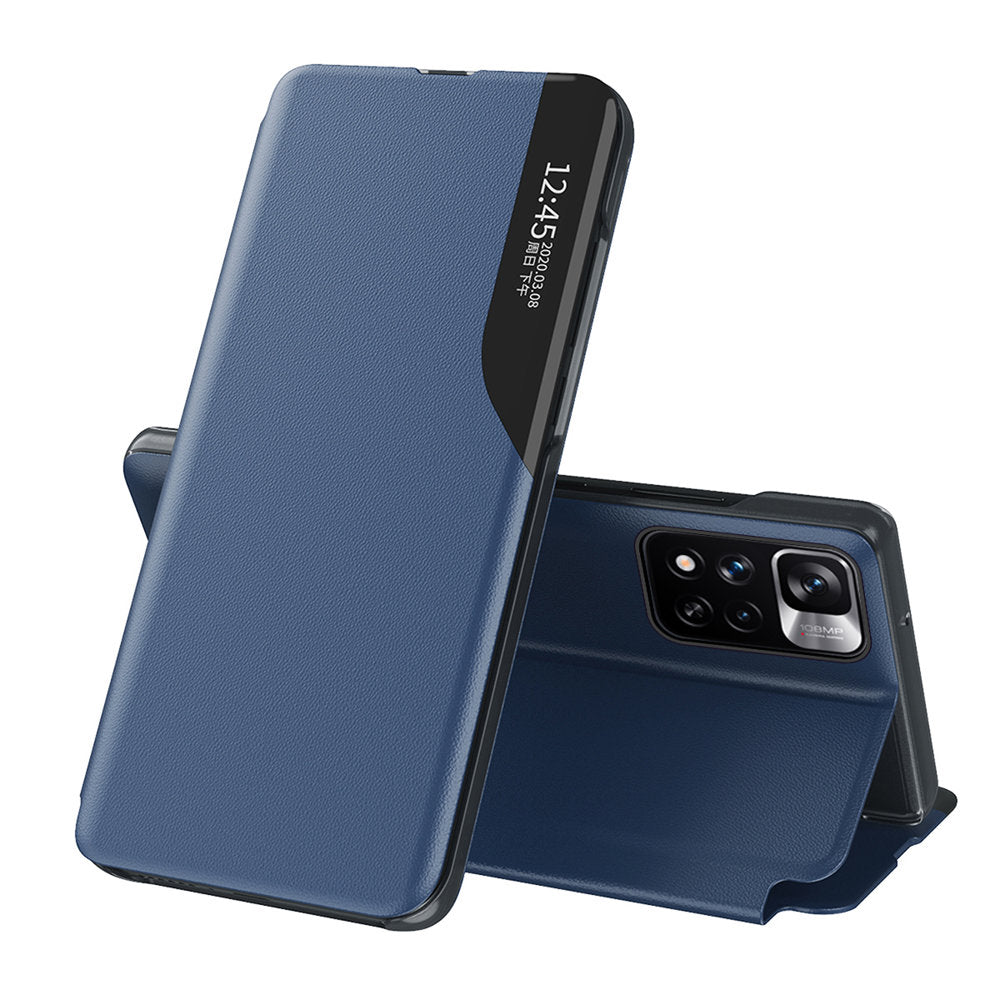 Eco læder View Case Elegant Flip Cover med Stand Funktion Poco M4 Pro 5G Blue
