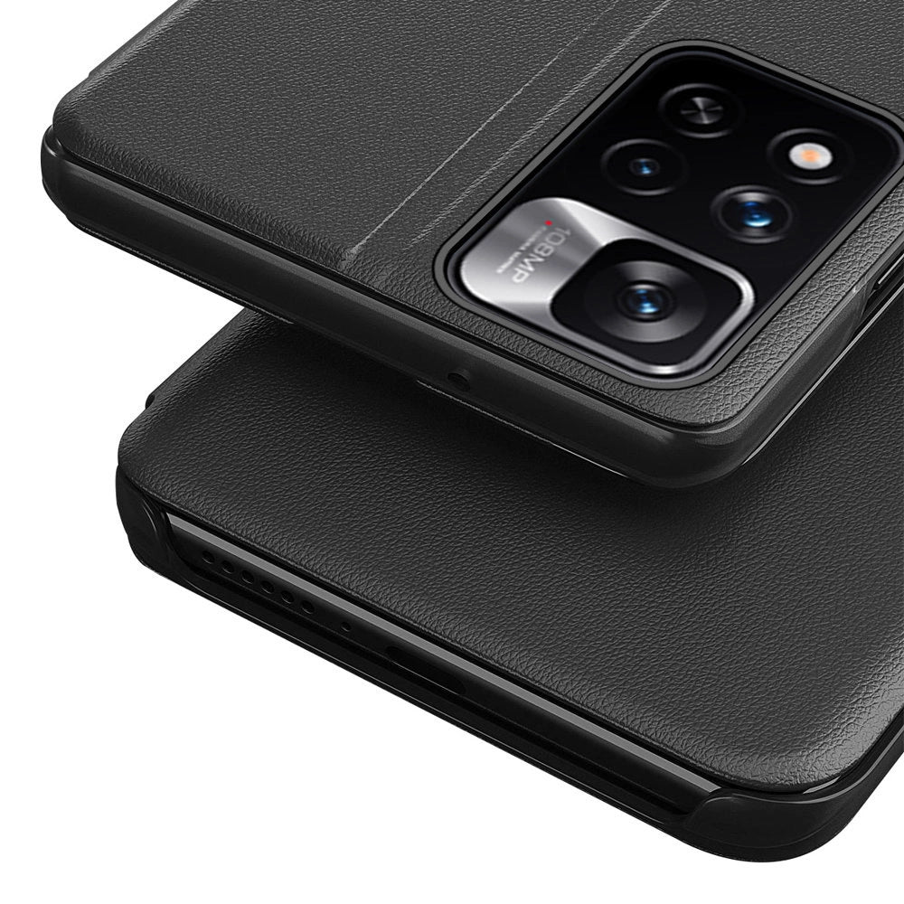 Eco Leather View Case Elegant Flip Cover Stand Function Poco M4 Pro 5G Sort