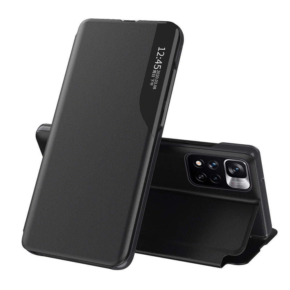 Eco Leather View Case Elegant Flip Cover Stand Function Poco M4 Pro 5G Sort