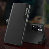 Eco Leather View Case Elegant Flip Cover Stand Function Poco M4 Pro 5G Sort