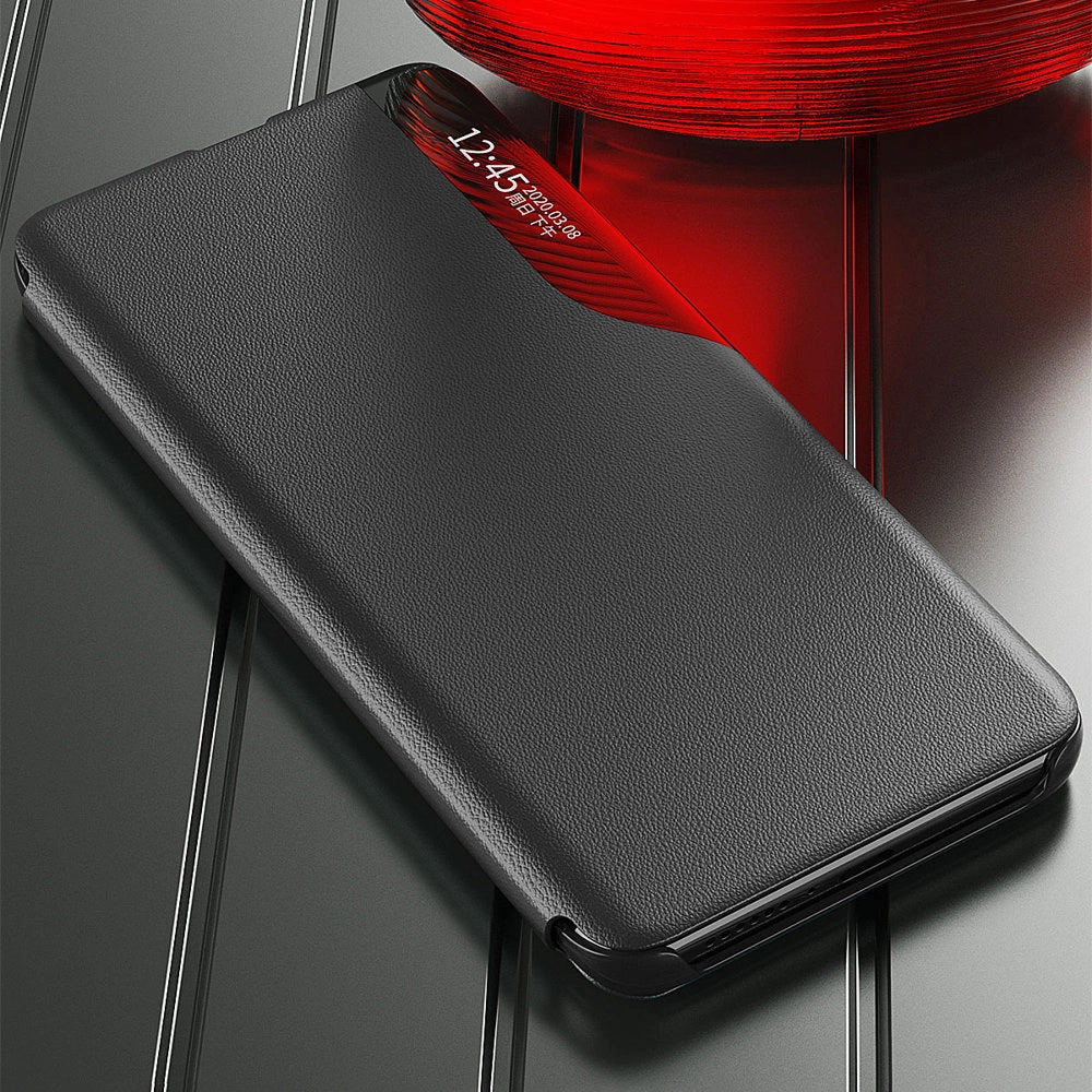 Eco Leather View Case Elegant Flip Cover Stand Function Poco M4 Pro 5G Sort