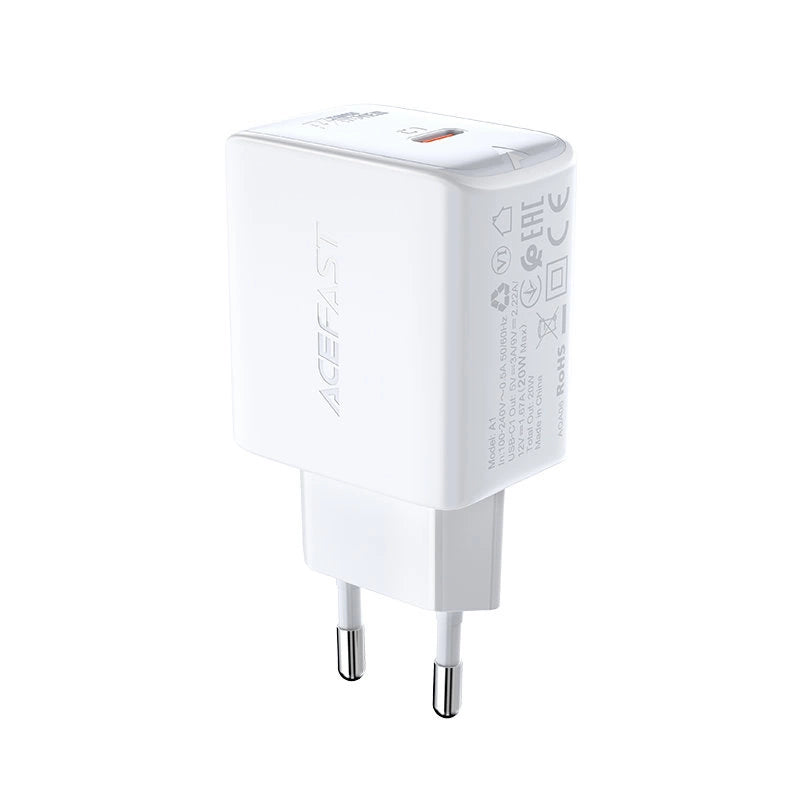 Acefast hurtigoplader USB Type C 20W Power Delivery hvid (A1 EU hvid)