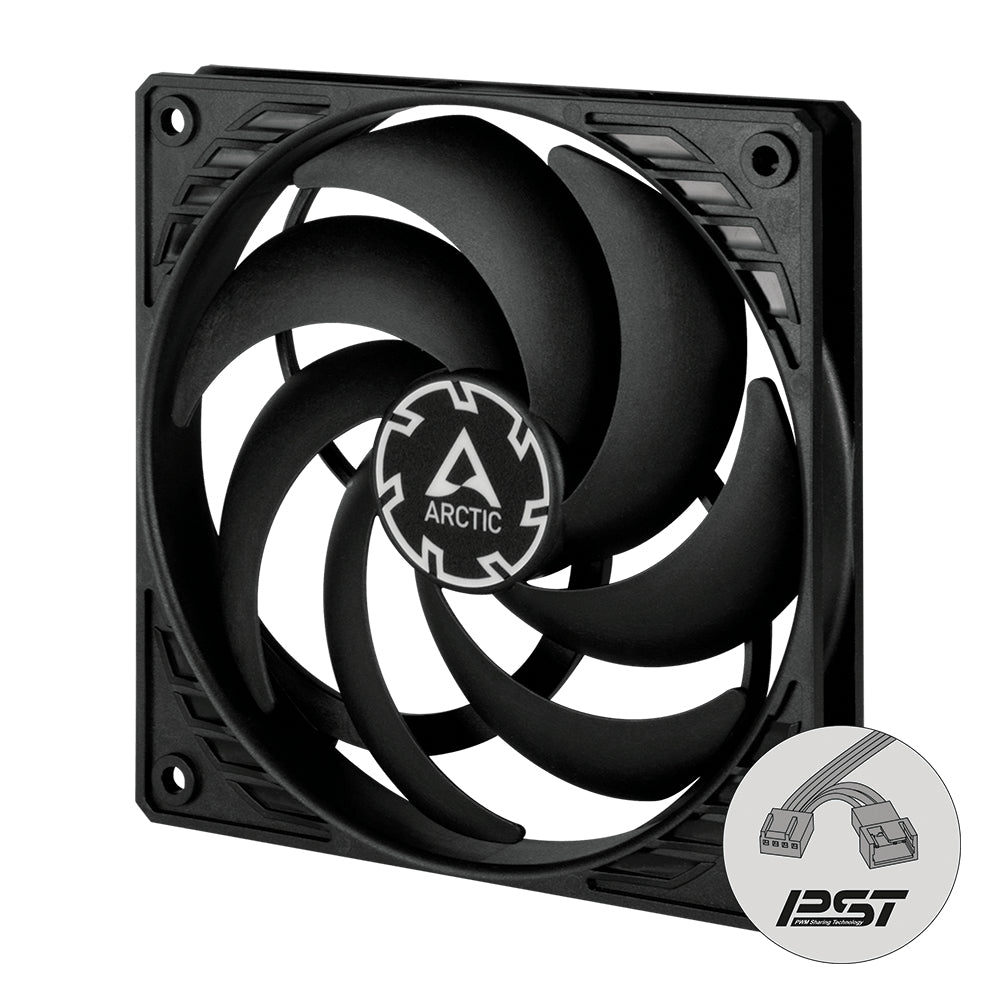 ARCTIC P12 Slim PWM PST Computerkabinet Ventilator 12 cm Sort 1 stk