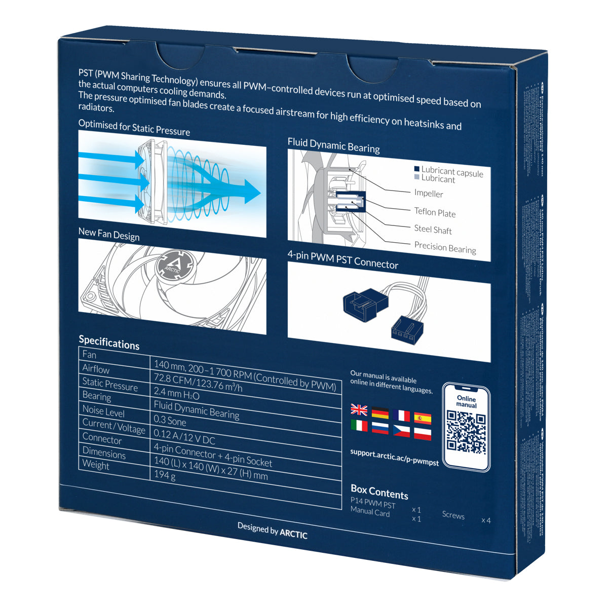 ARCTIC P14 PWM PST Computerkabinet Ventilator 14 cm Hvid