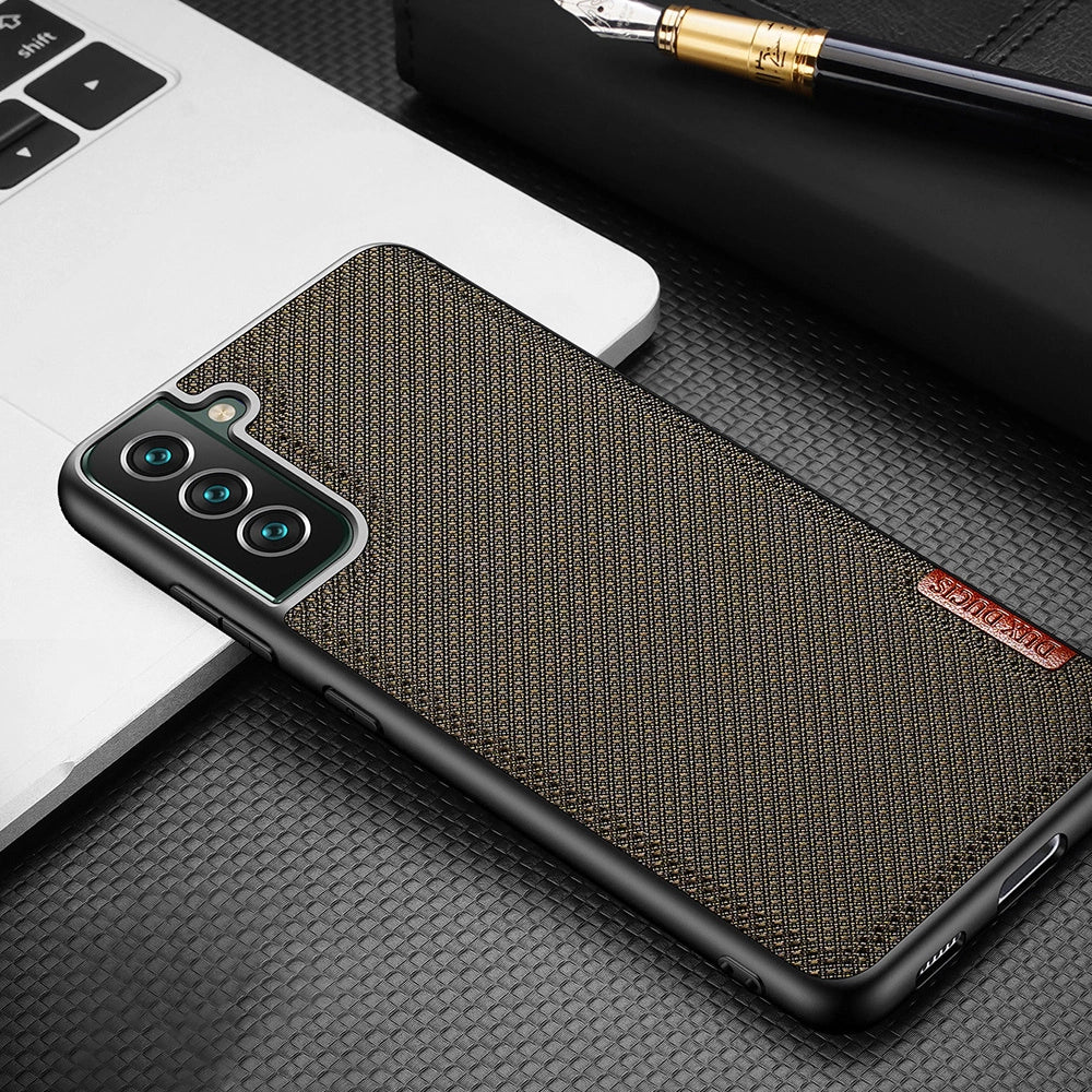 Dux Ducis Fino case er lavet af nylon materiale til Samsung Galaxy S22 + (S22 Plus) blå