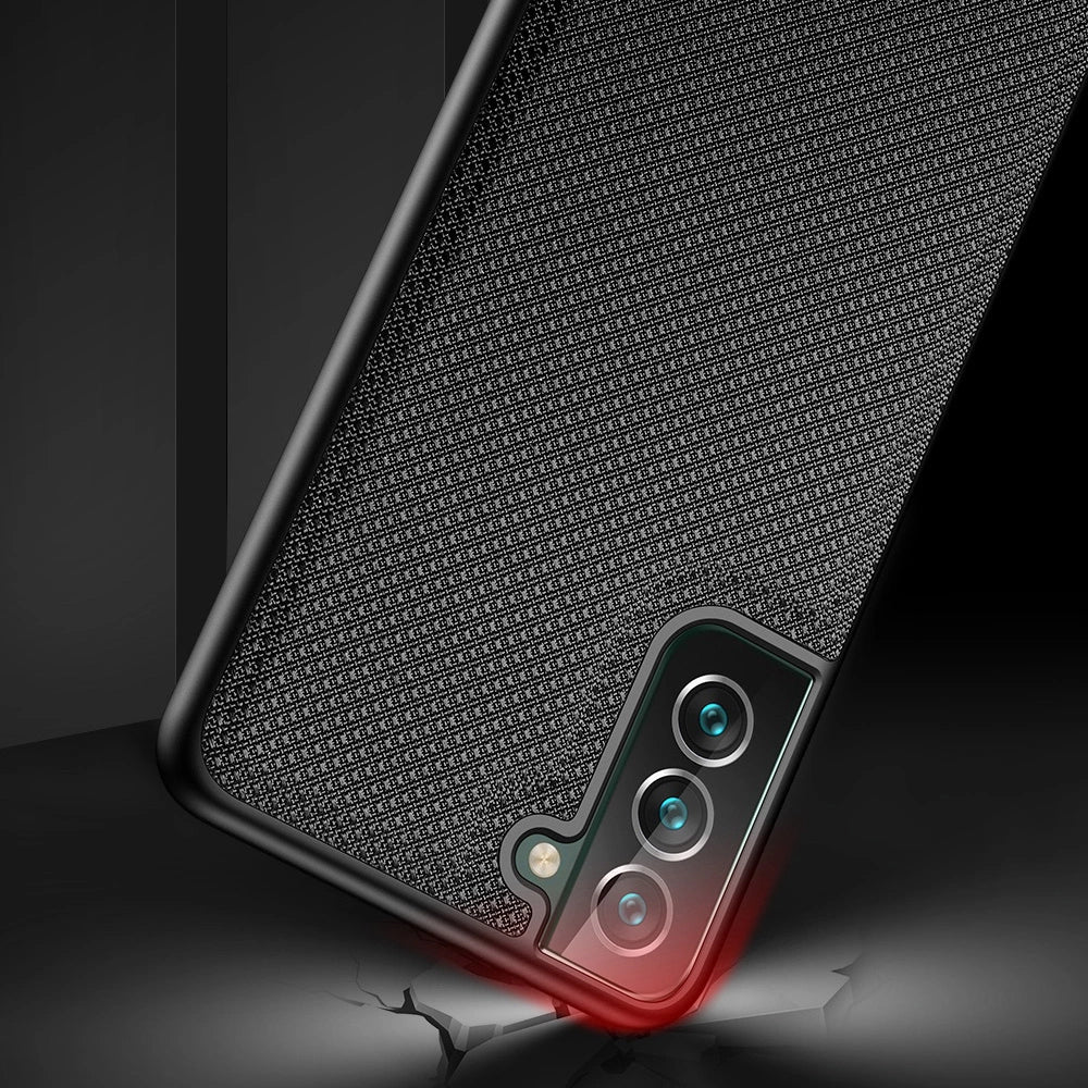 Dux Ducis Fino case er lavet af nylon materiale til Samsung Galaxy S22 + (S22 Plus) blå