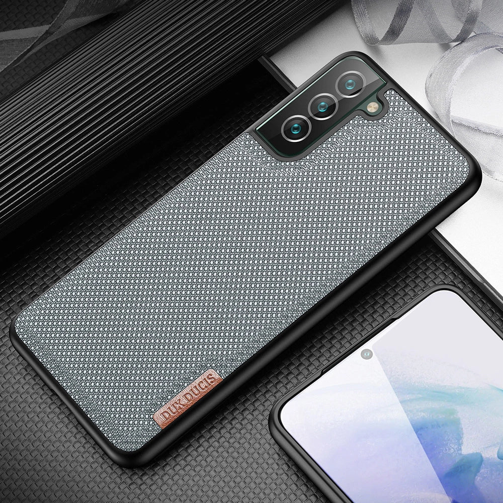 Dux Ducis Fino case er lavet af nylon materiale til Samsung Galaxy S22 + (S22 Plus) blå