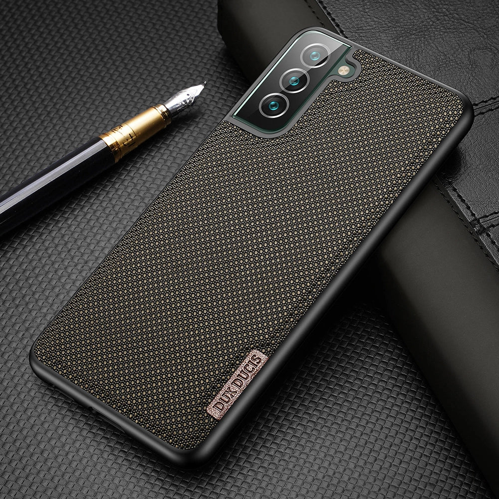 Dux Ducis Fino case er lavet af nylon materiale til Samsung Galaxy S22 + (S22 Plus) blå