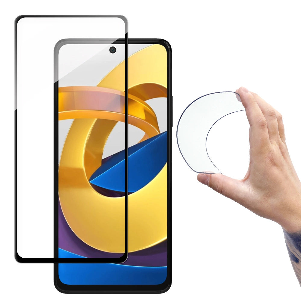 Wozinsky Full Cover Flexi Nano Glass Film Hæmt glas med ramme Xiaomi Poco M4 Pro 5G Transparent