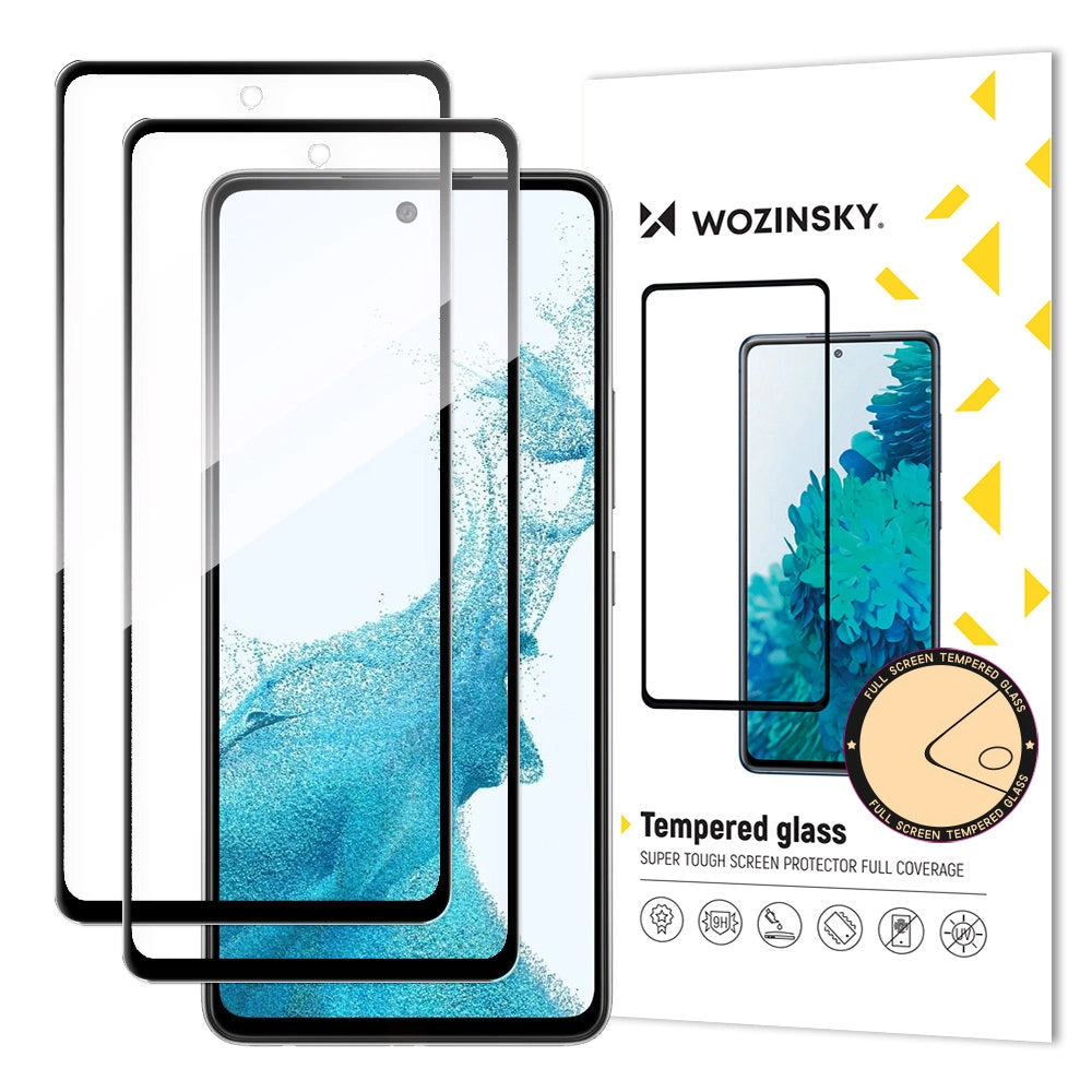 Wozinsky 2x Set Super Tough Full Glue Tempered Glass Full Screen med Frame Case Venlig Samsung Galaxy A53 5G Sort