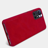 Nillkin Qin Case Case til Xiaomi Redmi Note 11T 5G / Note 11S 5G / Note 11 5G (Kina) / Poco M4 Pro 5G Kamera Cover Holster Cover Flip Case Brown