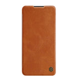 Nillkin Qin Case Case til Xiaomi Redmi Note 11T 5G / Note 11S 5G / Note 11 5G (Kina) / Poco M4 Pro 5G Kamera Cover Holster Cover Flip Case Brown