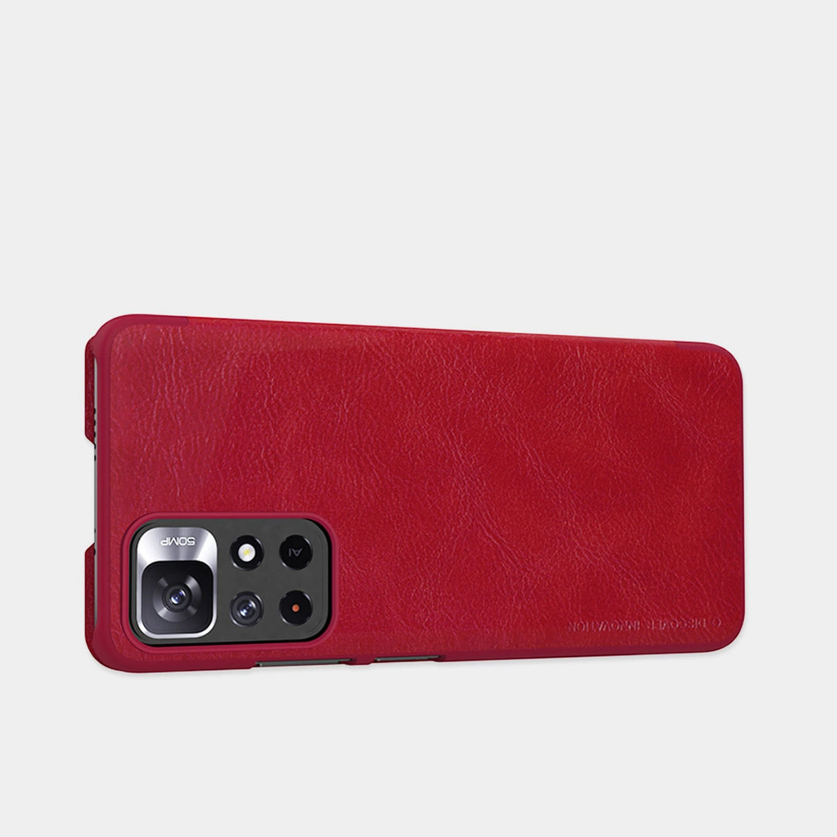 Nillkin Qin Case Case til Xiaomi Redmi Note 11T 5G / Note 11S 5G / Note 11 5G (Kina) / Poco M4 Pro 5G Kamera Cover Holster Cover Flip Case Brown