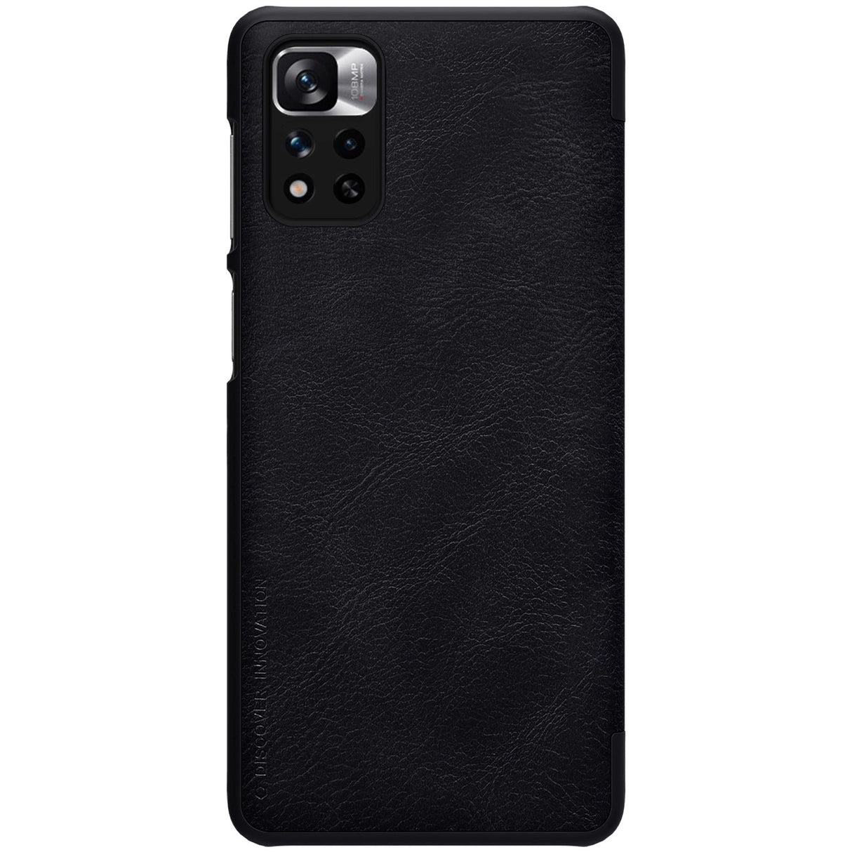 Nillkin Qin Case Case til Xiaomi Redmi Note 11 Pro+ (Kina) / Redmi Note 11 Pro (Kina) / Mi11i HyperCharge Camera Protector Holster Cover Flip Case Black