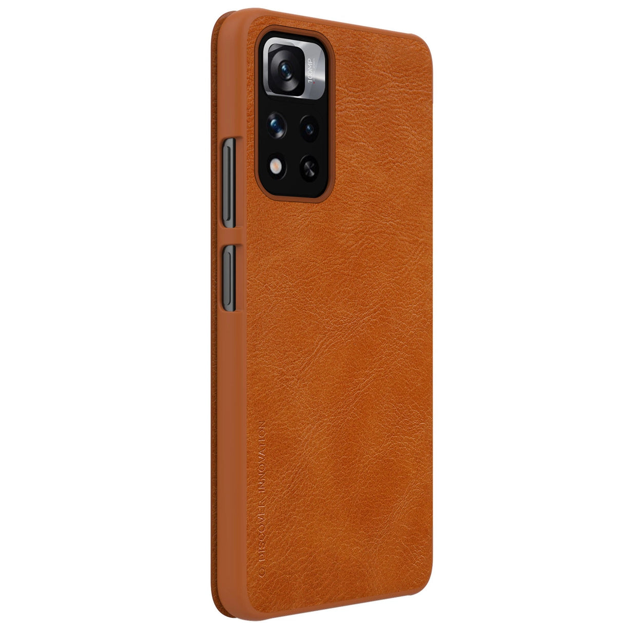 Nillkin Qin Case Case for Xiaomi Redmi Note 11 Pro+ (Kina) / Redmi Note 11 Pro (Kina) / Mi11i HyperCharge Camera Protector Holster Cover Flip Case Brown