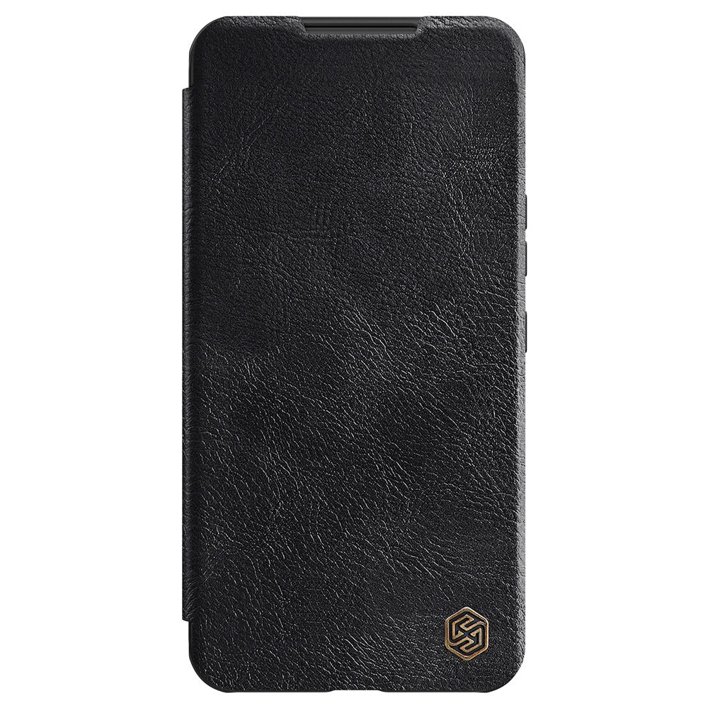 Nillkin Qin læder Pro Case Case for Samsung Galaxy S22 + (S22 Plus) Kamera beskytter Holster Cover Flip Case sort