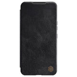 Nillkin Qin læder Pro Case Case for Samsung Galaxy S22 + (S22 Plus) Kamera beskytter Holster Cover Flip Case sort
