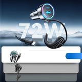 Joyroom JR-CL07 72W 3in1 Biloplader med 1,6m USB-C-kabel   Sort