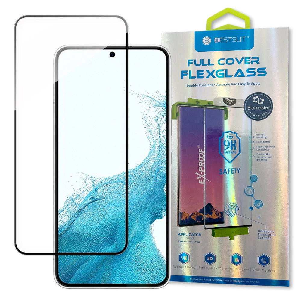 Bestsuit 3D Edge Nano Flexi Glass Glass Film Full Screen Temperet Glas Med Ram For Samsung Galaxy S22 Transparent
