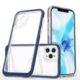 Gennemsigtige 3in1 case til iPhone 11 Pro Max blå ramme gel cover