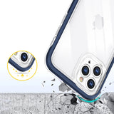 Gennemsigtige 3in1 case til iPhone 11 Pro Max blå ramme gel cover