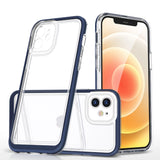 Klar 3in1 case til iPhone 12 blå ramme gel cover