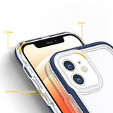Klar 3in1 case til iPhone 12 blå ramme gel cover